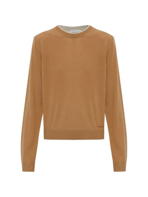 Versace logo-embroidered jumper - Neutrals - zdjęcie produktu nr 1