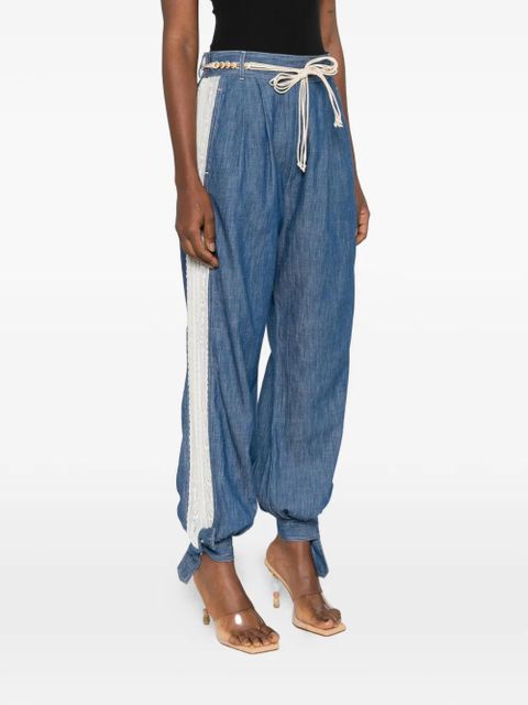 ZIMMERMANN lace-embellishment drawstring-fastening trousers - Blue - zdjęcie produktu nr 2