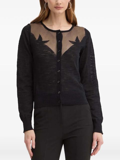 PINKO sheer-panel cardigan - Black