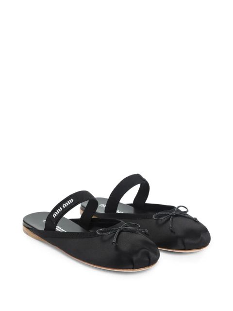 Miu Miu leather flat mules - Black - zdjęcie produktu nr 2