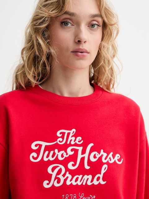 Levi's bluza bawełniana damska kolor czerwony z aplikacją 0002L