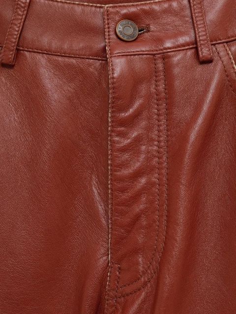 Chloé belt-loop leather trousers - Brown