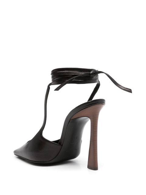 Saint Laurent 105mm ankle-strap leather pumps - Black