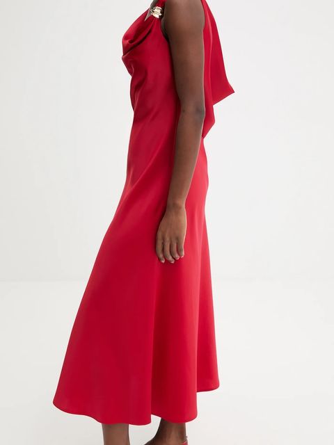 Answear.LAB sukienka kolor czerwony midi rozkloszowana - zdjęcie produktu nr 1