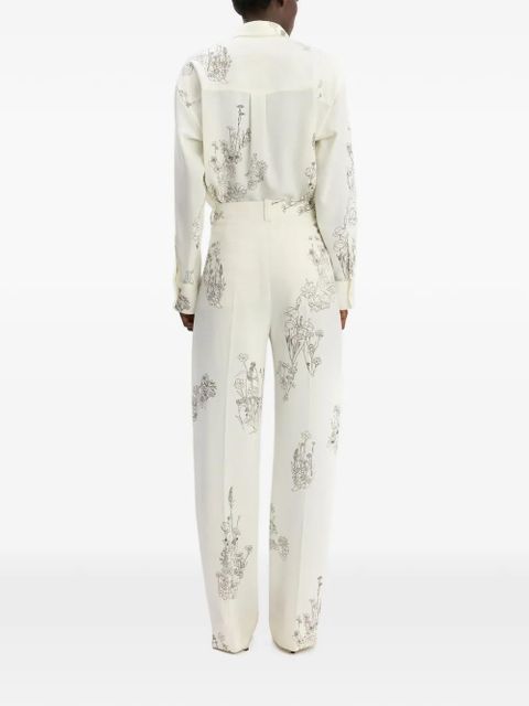 Victoria Beckham wide-leg floral trousers - Neutrals