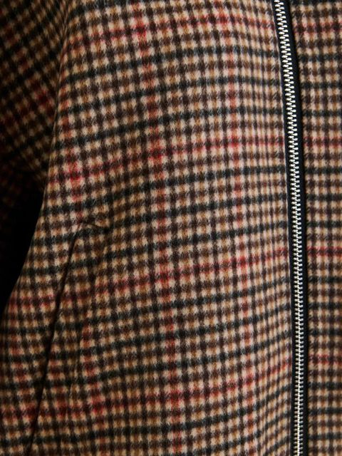 Essentiel Antwerp check-pattern bomber jacket - Brown