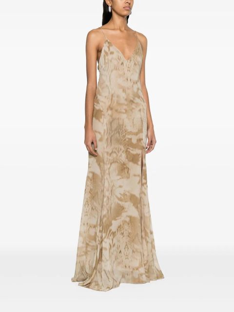 Blumarine tie-dye crepe maxi dress - Neutrals