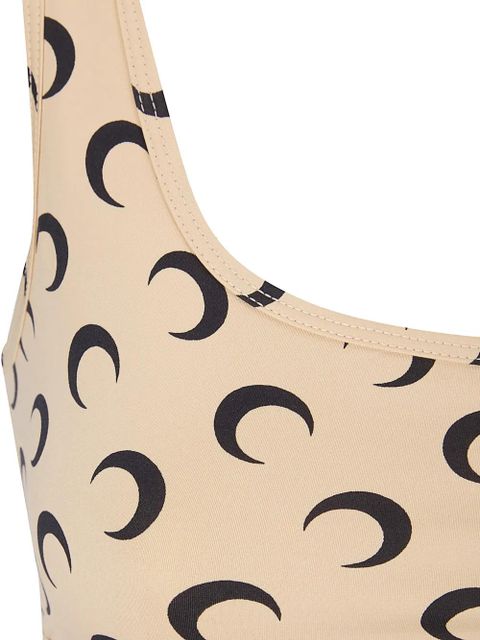 Marine Serre moon-print sports bra - Neutrals