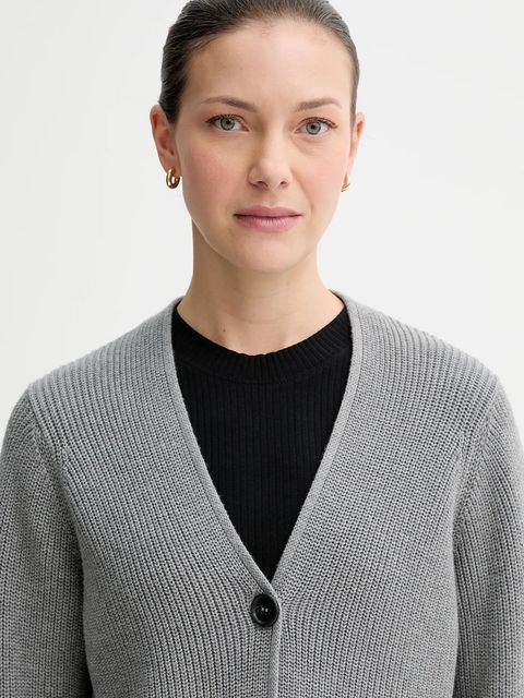 Marc O'Polo kardigan bawełniany damski kolor szary 508605961069