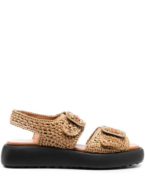 Tod's woven raffia 45mm sandals - Brown - zdjęcie produktu nr 1