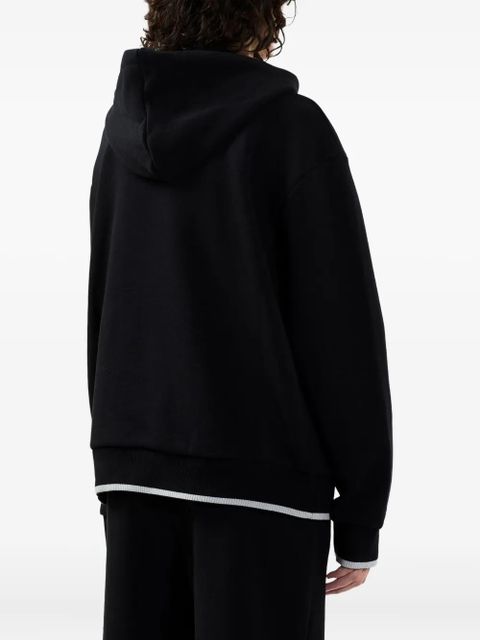 GCDS logo-embossed hoodie - Black
