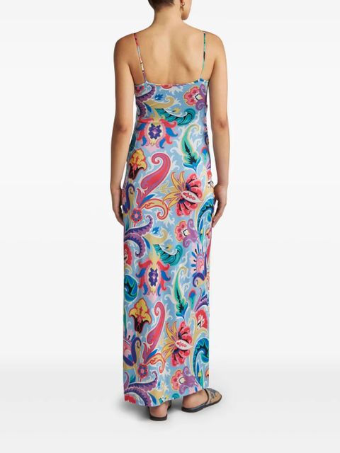 ETRO long floral-print dress - Blue