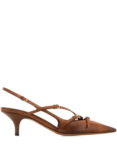 Miu Miu 55mm leather slingback pumps - Brown - zdjęcie produktu nr 1