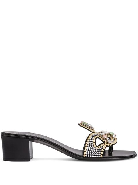 Giuseppe Zanotti crystal embellished mules - Black - zdjęcie produktu nr 1