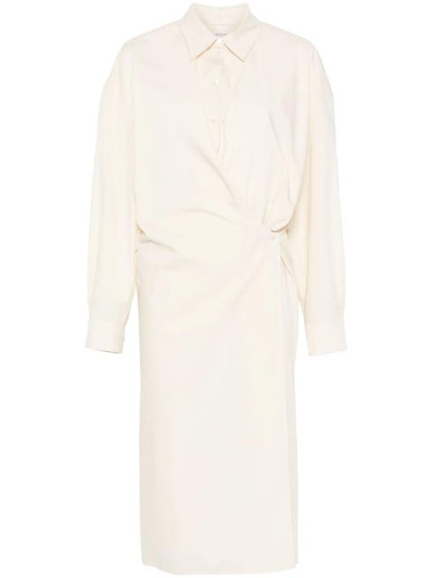 LEMAIRE straight-collar twisted midi dress - Neutrals - zdjęcie produktu nr 1