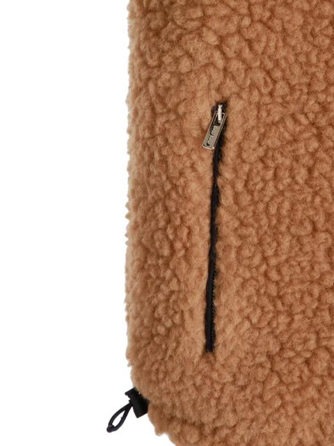 Miu Miu Teddy zip pocket gilet coat - Brown