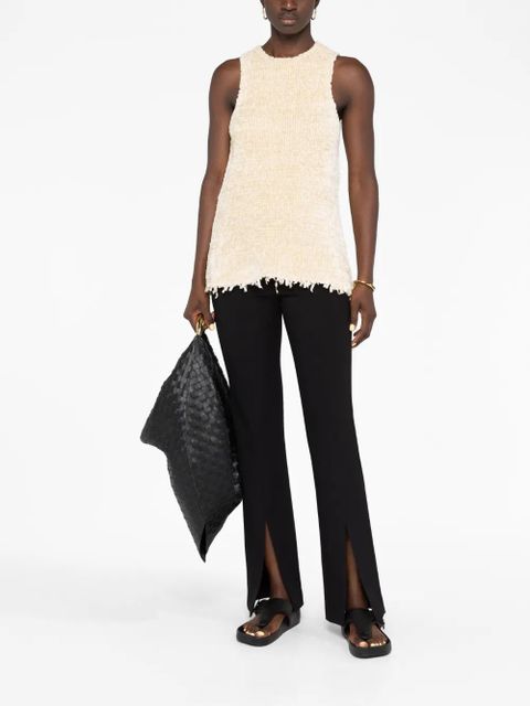 Jil Sander frayed knitted top - Neutrals - zdjęcie produktu nr 2