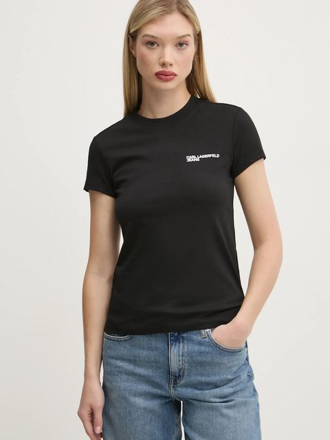 Karl Lagerfeld Jeans t-shirt bawełniany damski kolor czarny A1W17004 - zdjęcie produktu nr 1