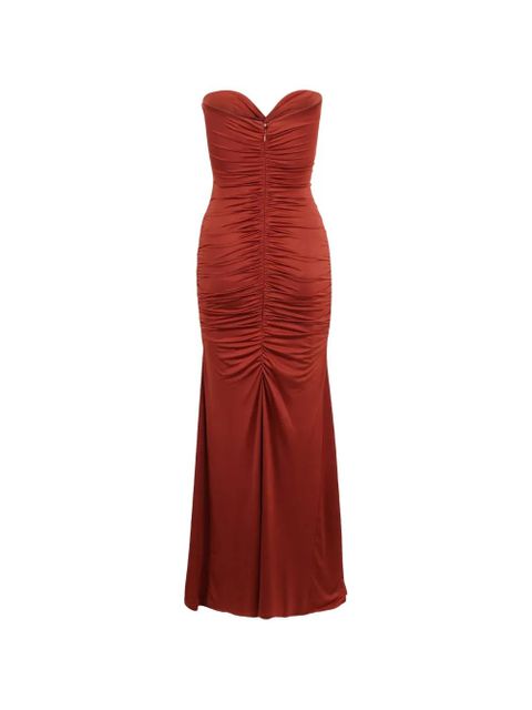 Essentiel Antwerp Jeremi ruched strapless dress - Orange - zdjęcie produktu nr 2