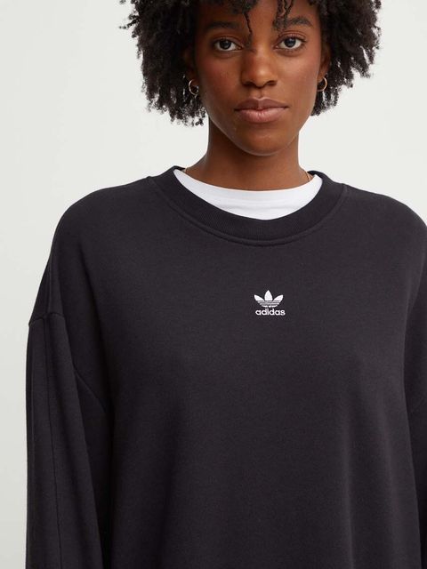 adidas Originals bluza bawełniana Essential damska kolor czarny gładka IY9630