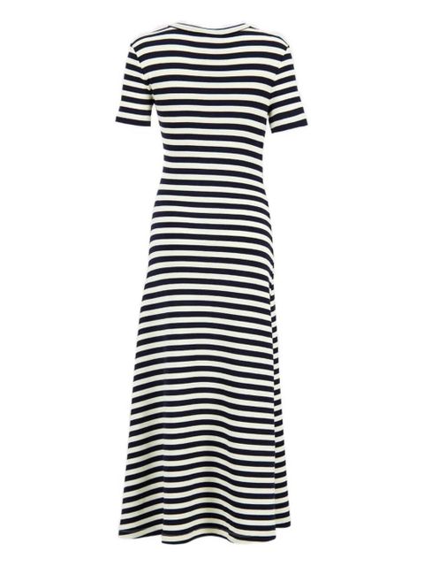Rabanne striped gathered midi dress - Black