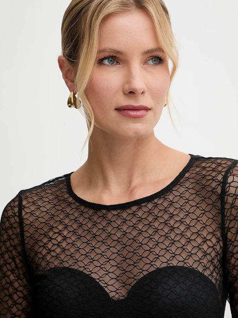 Morgan bluzka damska kolor czarny gładka TSIXTI