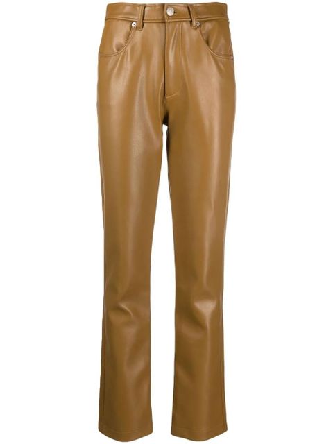 Diesel leather-effect straight-leg trousers - Brown - zdjęcie produktu nr 1