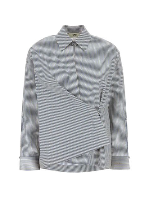 FENDI striped poplin shirt - Blue - zdjęcie produktu nr 1