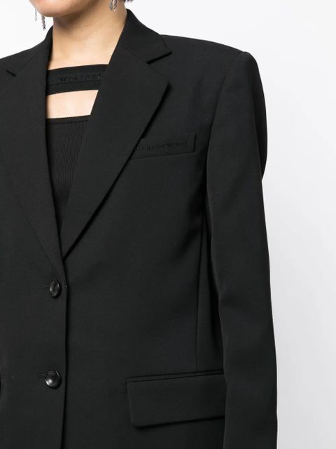 Alexander Wang logo-embroidered single-breasted blazer - Black