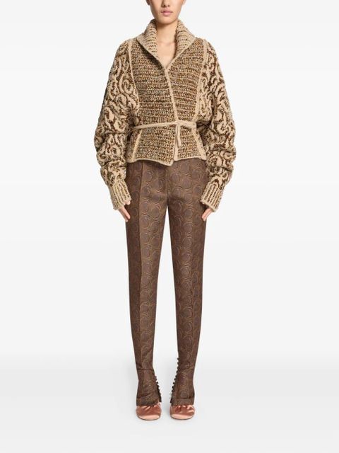 DRIES VAN NOTEN jacquard wrap cardigan - Neutrals - zdjęcie produktu nr 2