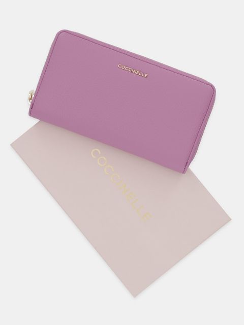 Coccinelle portfel skórzany damski kolor fioletowy E2 MW5 11 32 01