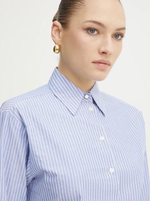 BOSS Orange koszula damska kolor niebieski regular z kołnierzykiem klasycznym 50531064