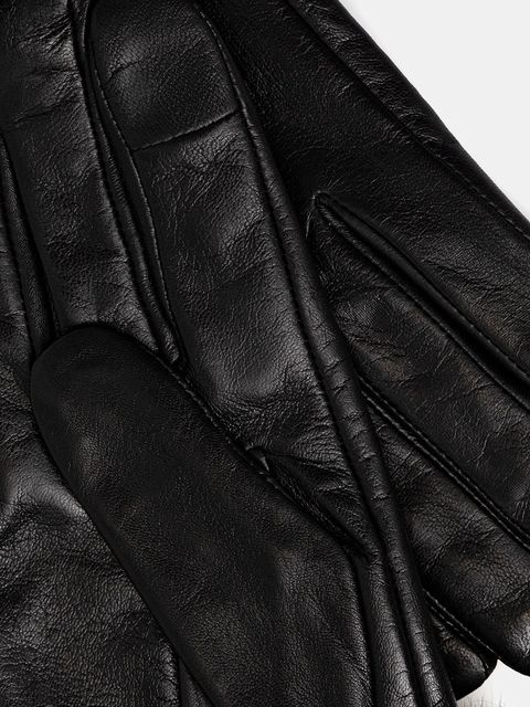 Karl Lagerfeld rękawiczki skórzane K/SIGNATURE damskie kolor czarny A4W33016