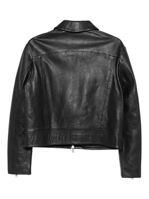 Alysi zip-front leather jacket - Black - zdjęcie produktu nr 2