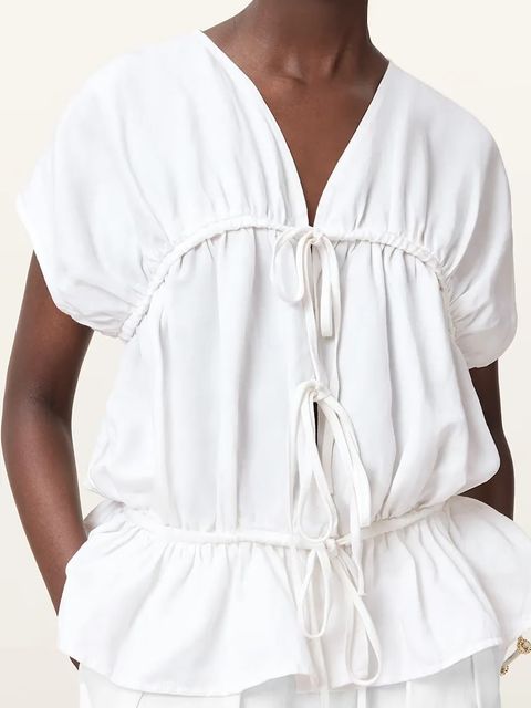 AllSaints bluzka REMY damska kolor biały W105PC - zdjęcie produktu nr 2