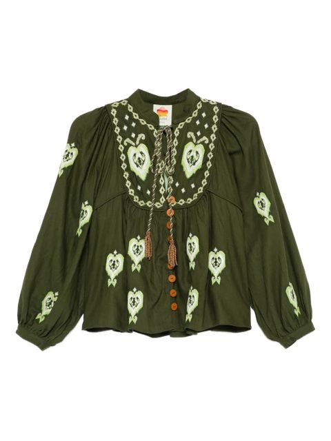FARM Rio embroidered tassel shirt - Green - zdjęcie produktu nr 1