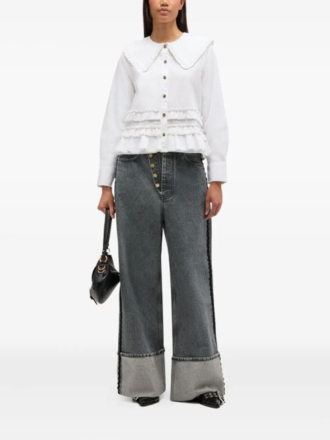 GANNI ruffled top - White