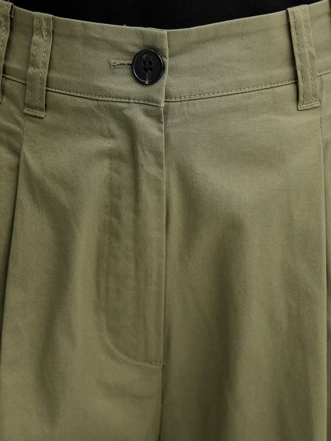 Marc O'Polo spodnie damskie kolor zielony szerokie high waist 506034110105