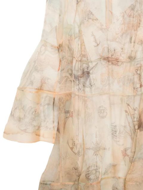 ZIMMERMANN Rebellion Lantern flared printed gown - Neutrals