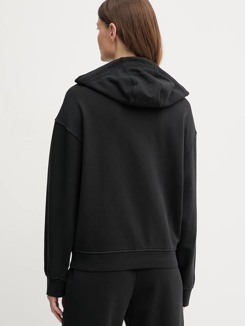 Pinko bluza bawełniana damska kolor czarny z kapturem gładka 105507 A2RB