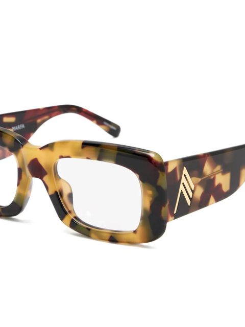 The Attico geometric logo-plaque glasses - Brown