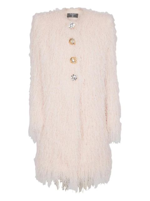 Balmain fringes button coat - Neutrals - zdjęcie produktu nr 1