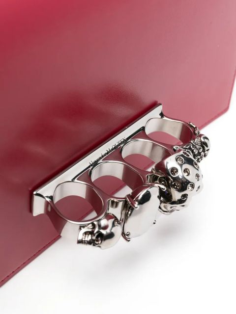 Alexander McQueen The Biker Jewelled leather crossbody bag - Red