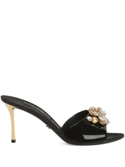 Dolce & Gabbana 75mm crystal-embellished heeled mules - Black - zdjęcie produktu nr 1