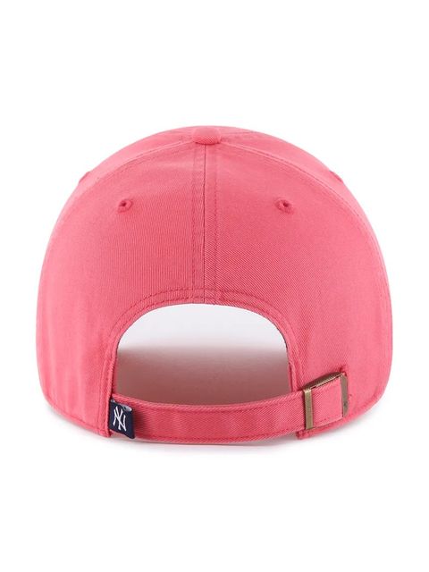 47 brand czapka z daszkiem bawełniana MLB New York Yankees kolor różowy gładka B-RGW17GWS-Z0