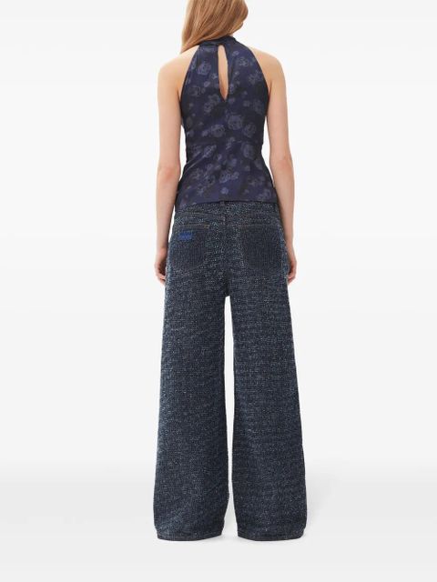 GANNI wide-leg denim trousers - Blue