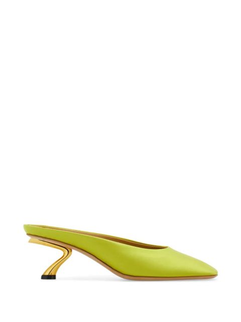 Ferragamo S-shaped heeled mules - Green - zdjęcie produktu nr 1