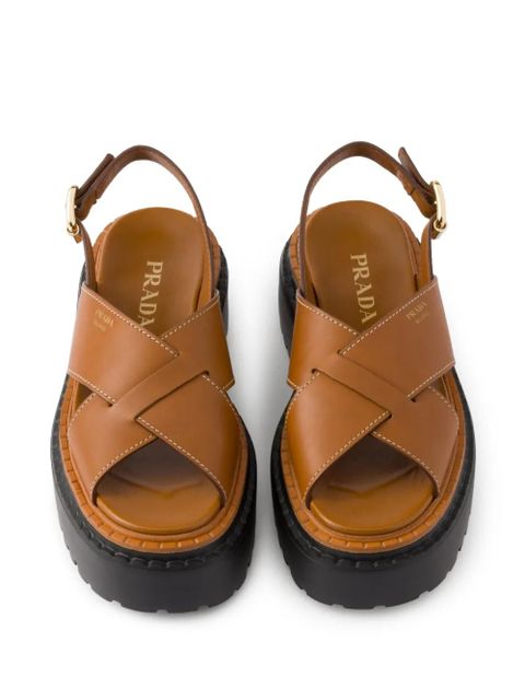 Prada leather sandals - Brown
