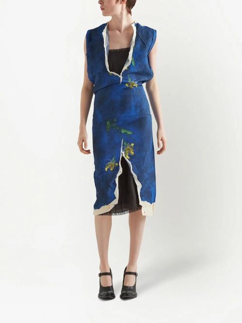 Prada floral-print sheath dress - Blue