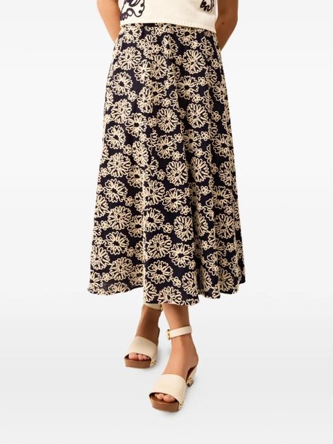 Marie Oliver Sasha floral midi skirt - Blue